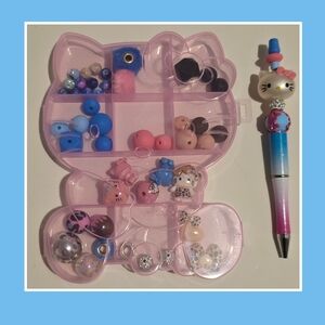 Hello Kitty Body Pink Craft Bead Set with Pen